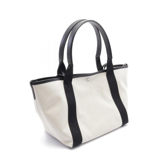 BALENCIAGA Medium Tote Bag Canvas Leather Ivory Black - Picture 3 of 5